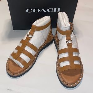 KNW Coach Women's Giselle Studded Gladiator Sandals size 8.5 color penny